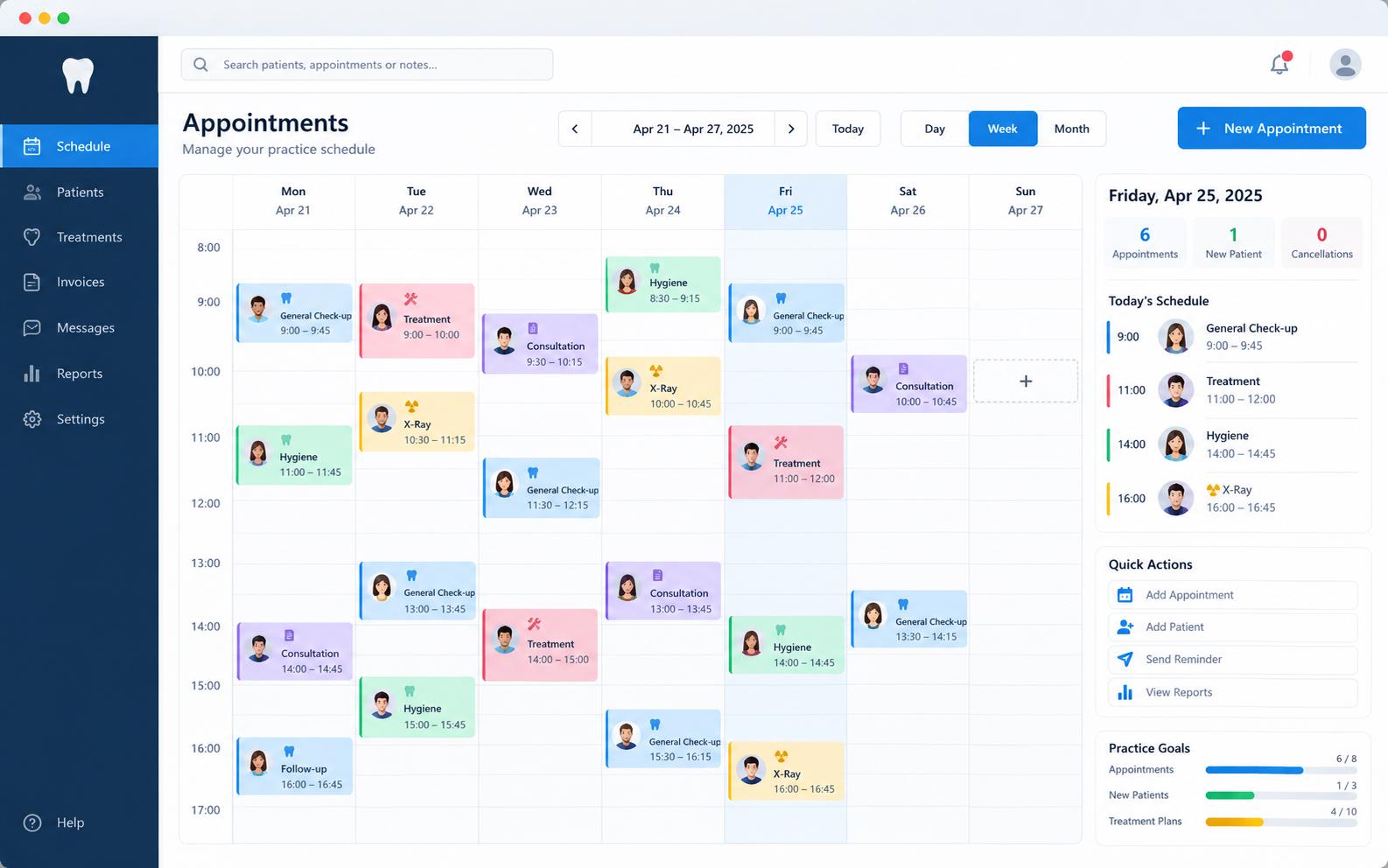 Agenda semanal de OdontoPro